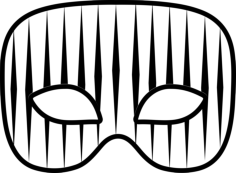 Carnival Mask With Vertical Thin Stripes Tracing Svg Vector, Free Vectors File